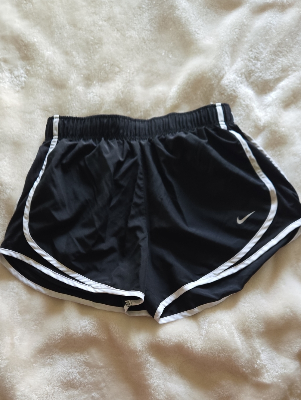 Nike Black Athletic Shorts with White Piping